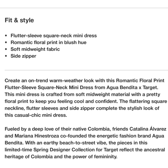 Aguabendita Dress. NWT. Really Pretty! - Picture 10 of 12